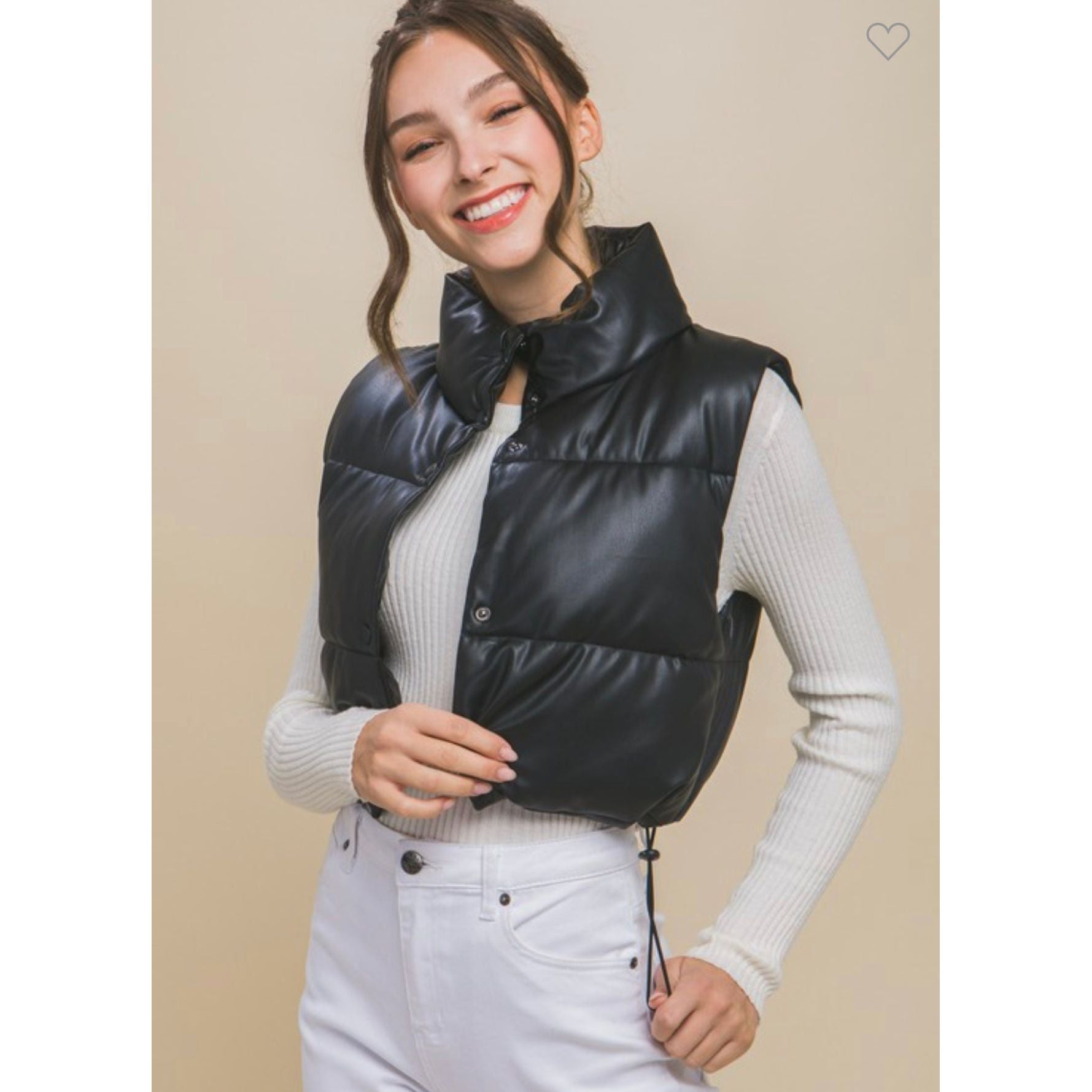 Leather Puffer Vest