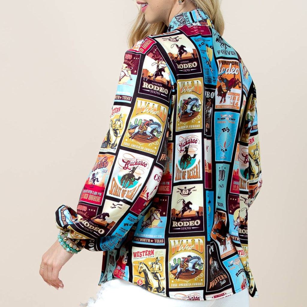 Sadia  Rodeo Stamp Print Graphic Blouse