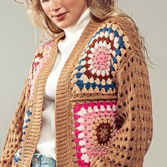 Burst of Color Patchwork Cardigan