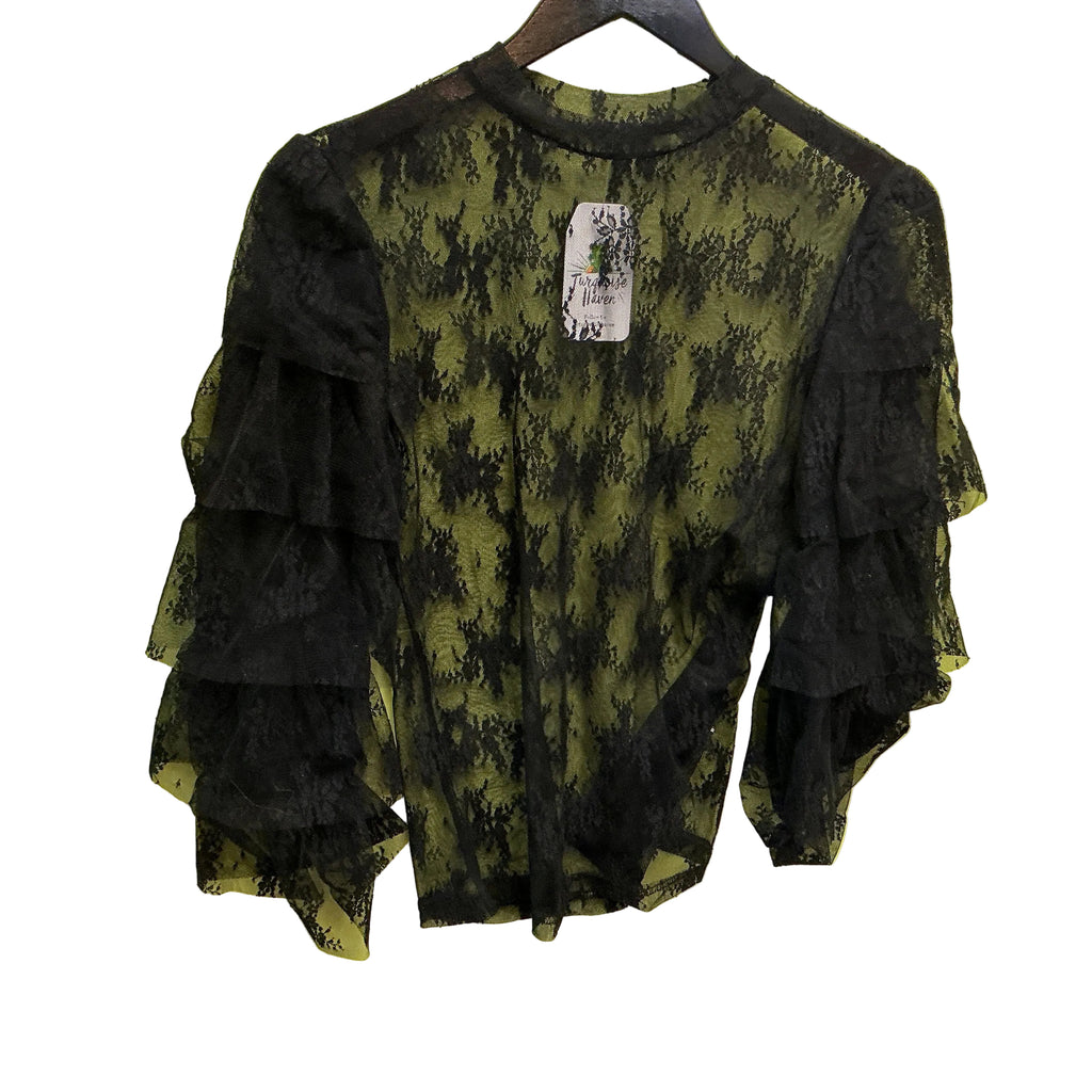 Ivory Ruffle Sleeve Lace Top