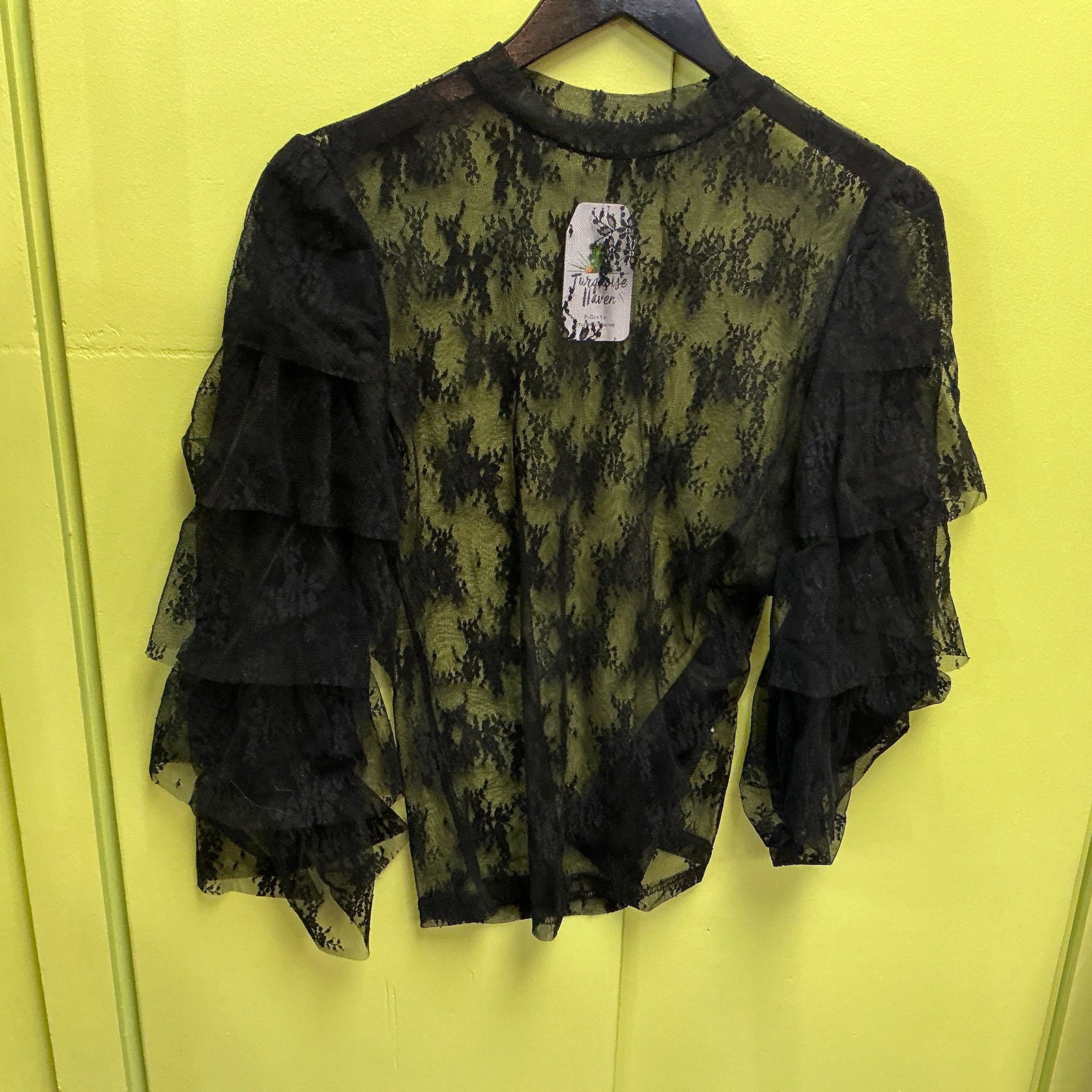 Ivory Ruffle Sleeve Lace Top