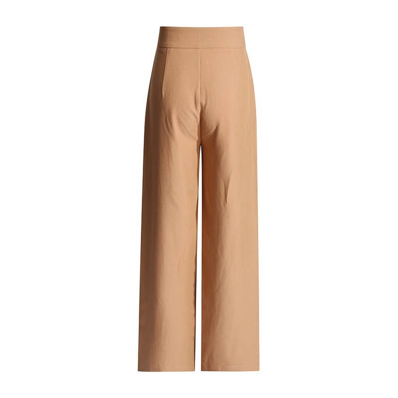 High-Waist Pleated Wide-Leg Pants - Summer Chic