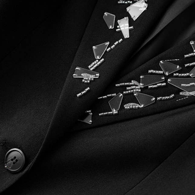 Beaded Embellished Collar Blazer for Women