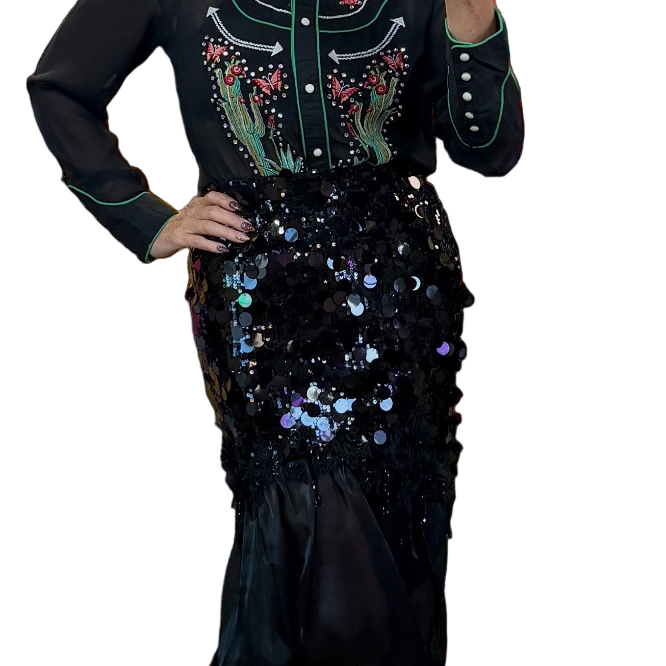 Black Sequin Skirt