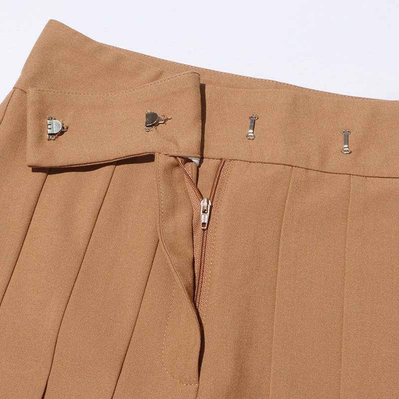 High-Waist Pleated Wide-Leg Pants - Summer Chic