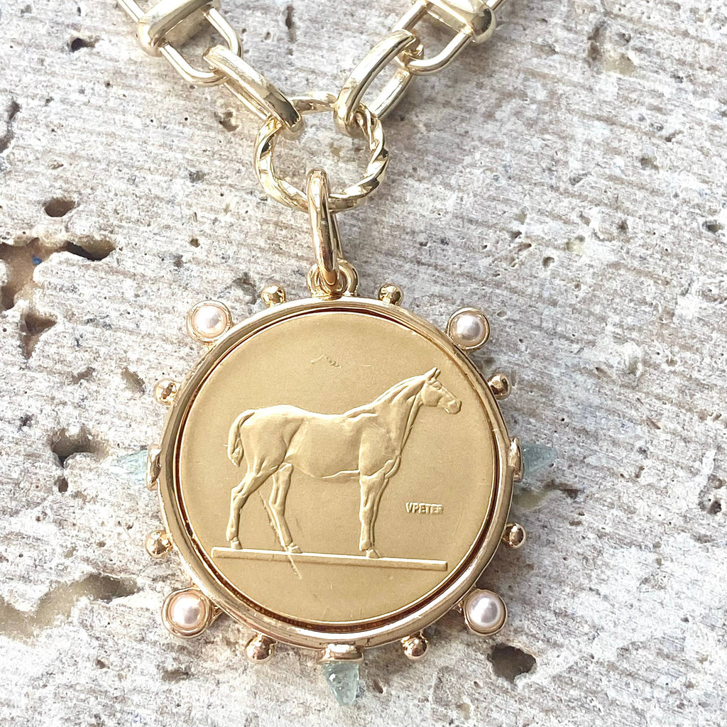Horse coin equestrian jewelry derby boutique salon