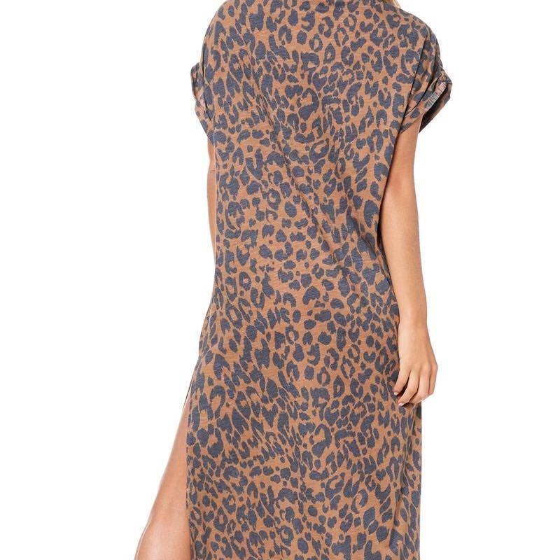 Western Cowboy Leopard Frame Graphic Leopard Maxi Dress