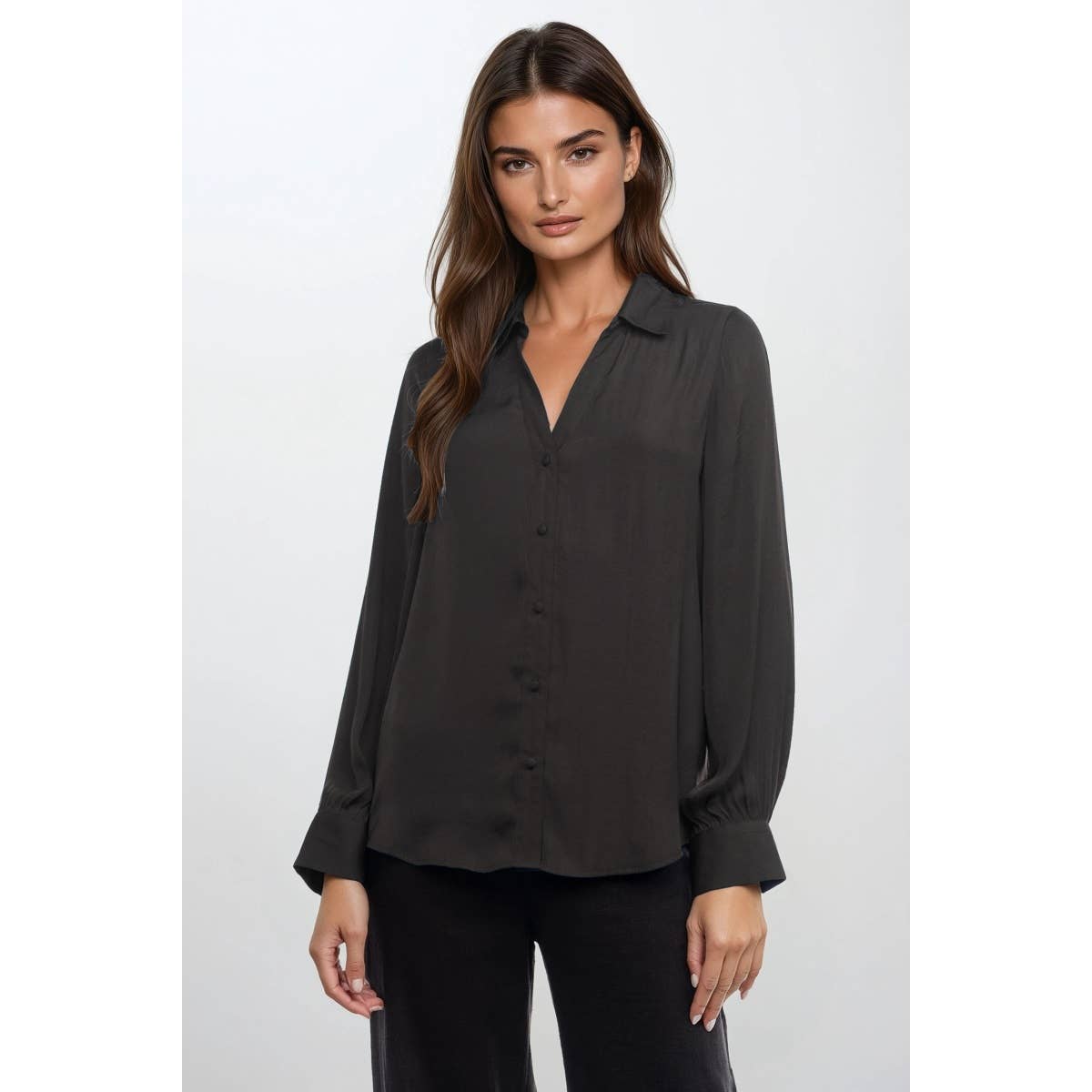 Neck Shirt With Open Seam Sleeve