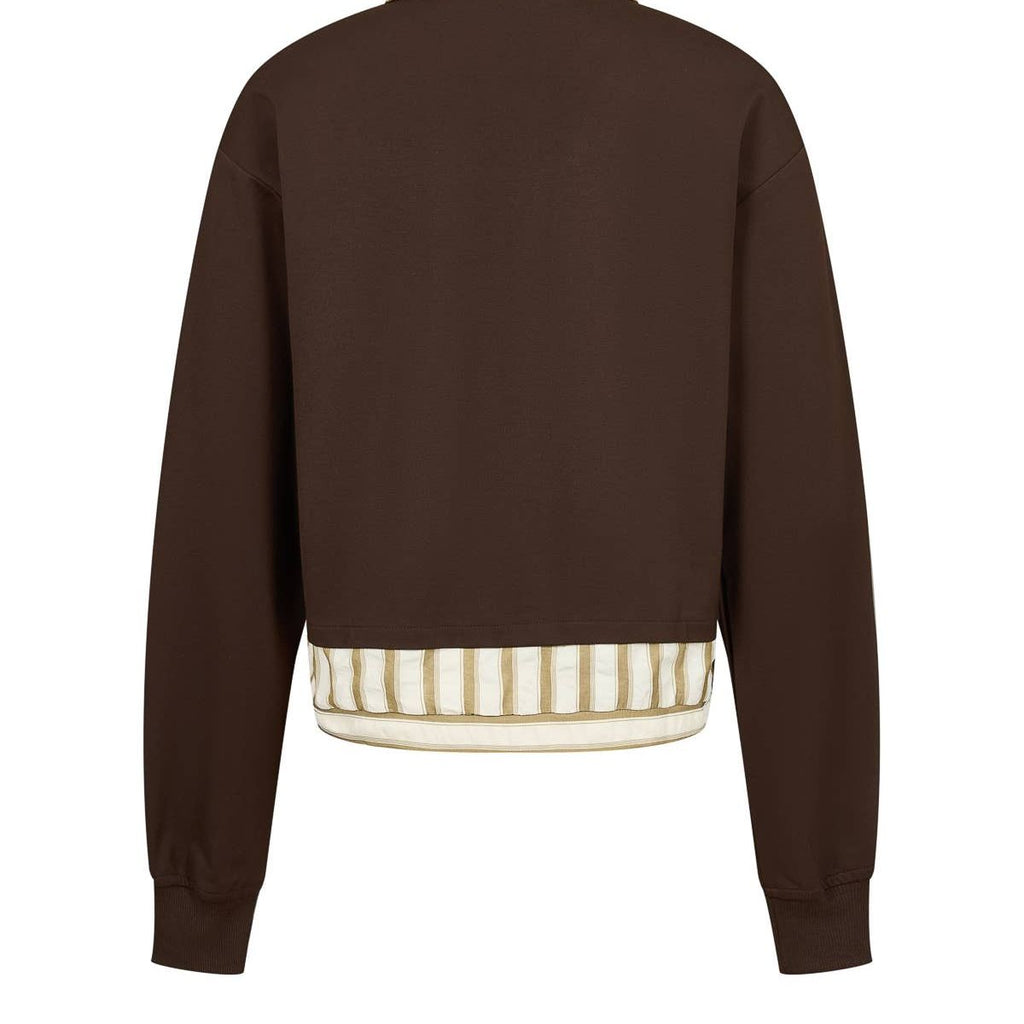 Anette Knit Collar Sweatshirt With Stripe Contrast