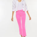 KANCAN- High Riser Kick Flare Neon Pink Stretch