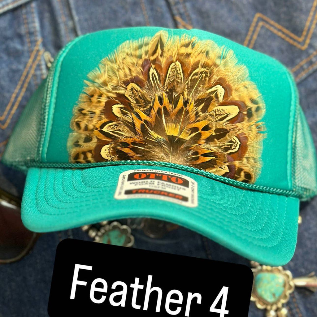 JADE FEATHER TRUCKER HAT
