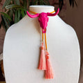 Longhorn Bolo Raspberry Pink with Golden Yellow & Peach