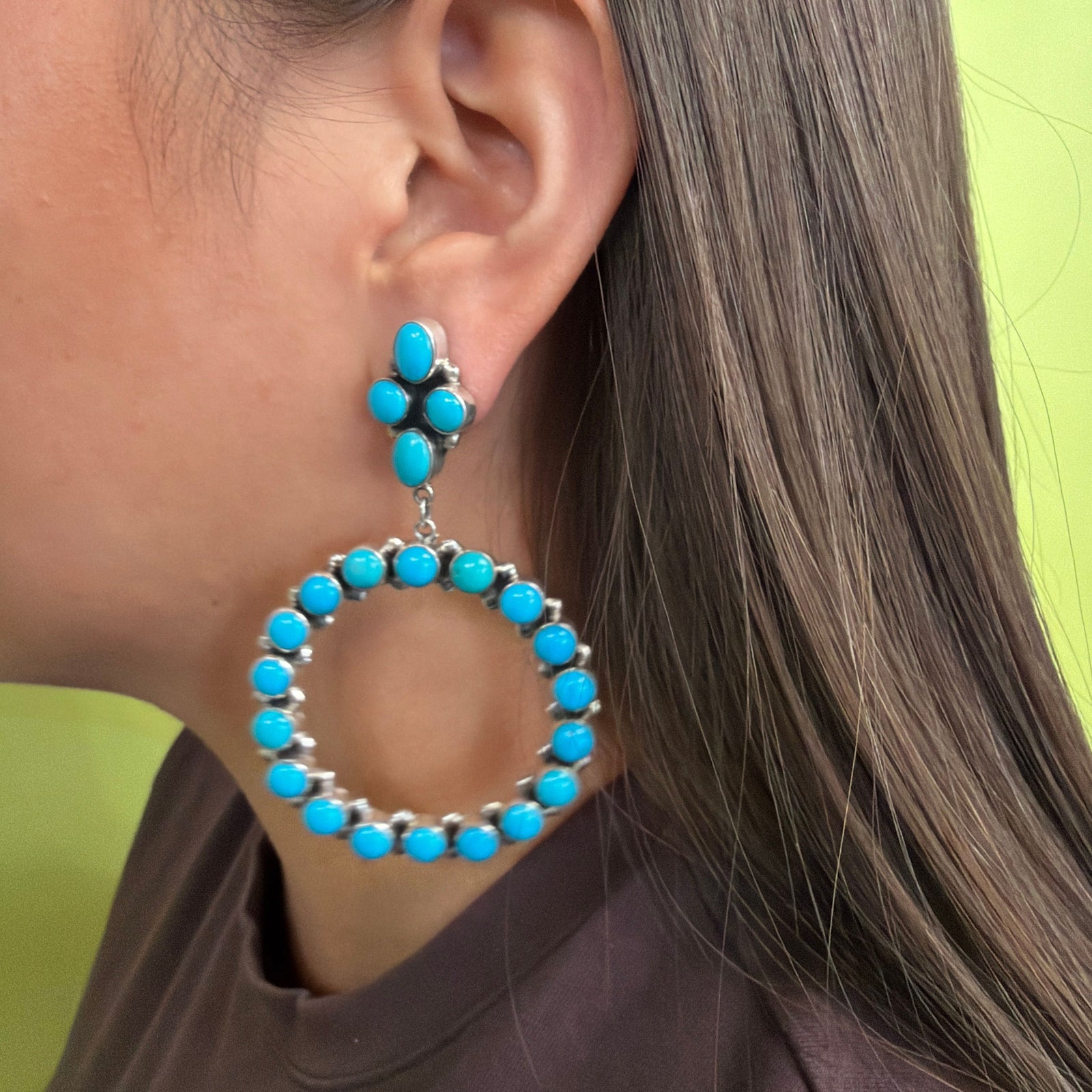 Turquoise Hoops