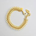 18k matte gold fish bone bracelet DORB02