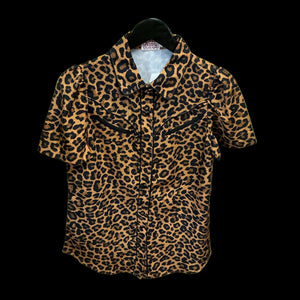 Leopard Short Sleeve Pearl Snap