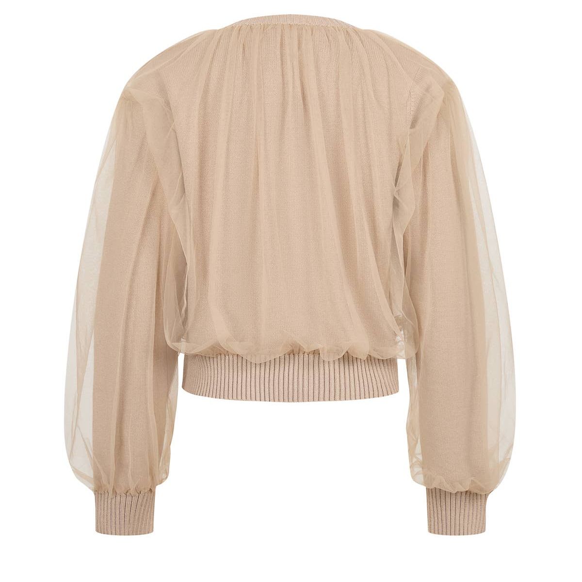 Marielle Crew-Neck Tulle Cardigan