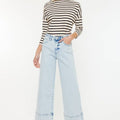 OPEN PACK HIGH RISE CROPPED WIDE LEG JEANS