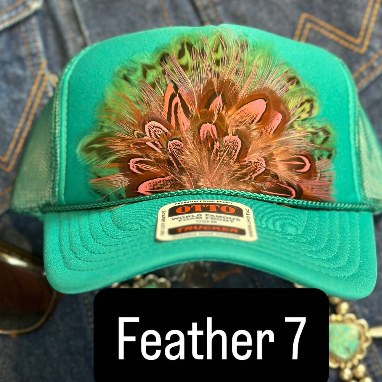 JADE FEATHER TRUCKER HAT