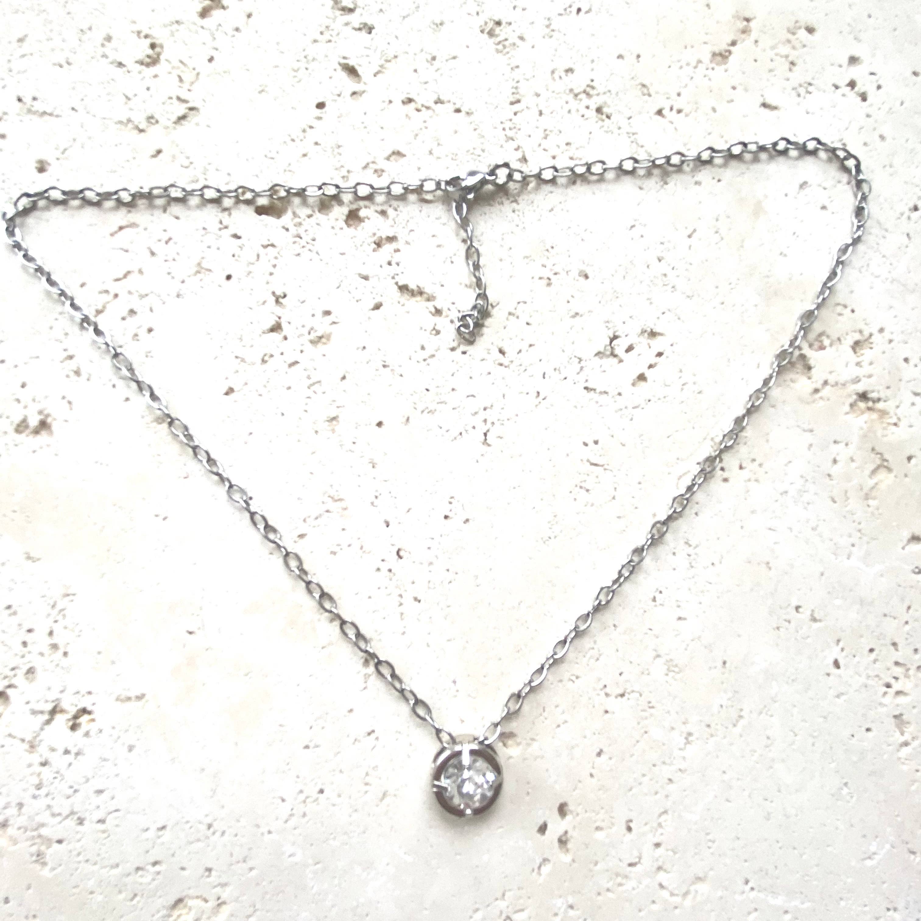 Crystal necklace minimalist layering boutique salon jewelry