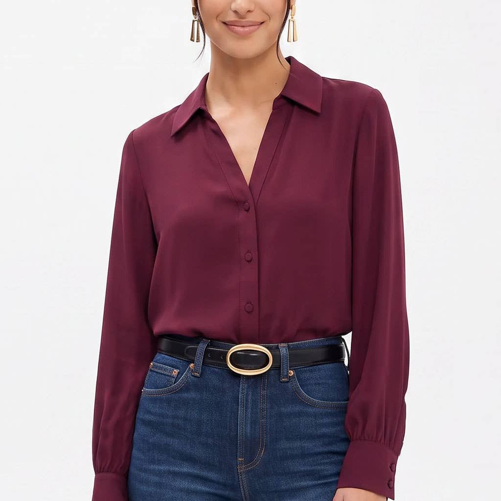 Neck Shirt With Open Seam Sleeve
