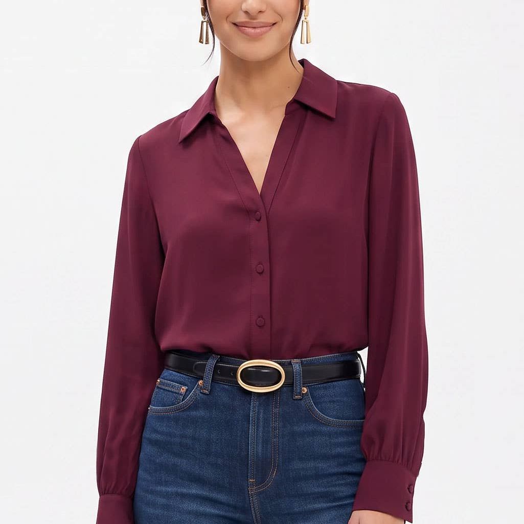 Neck Shirt With Open Seam Sleeve