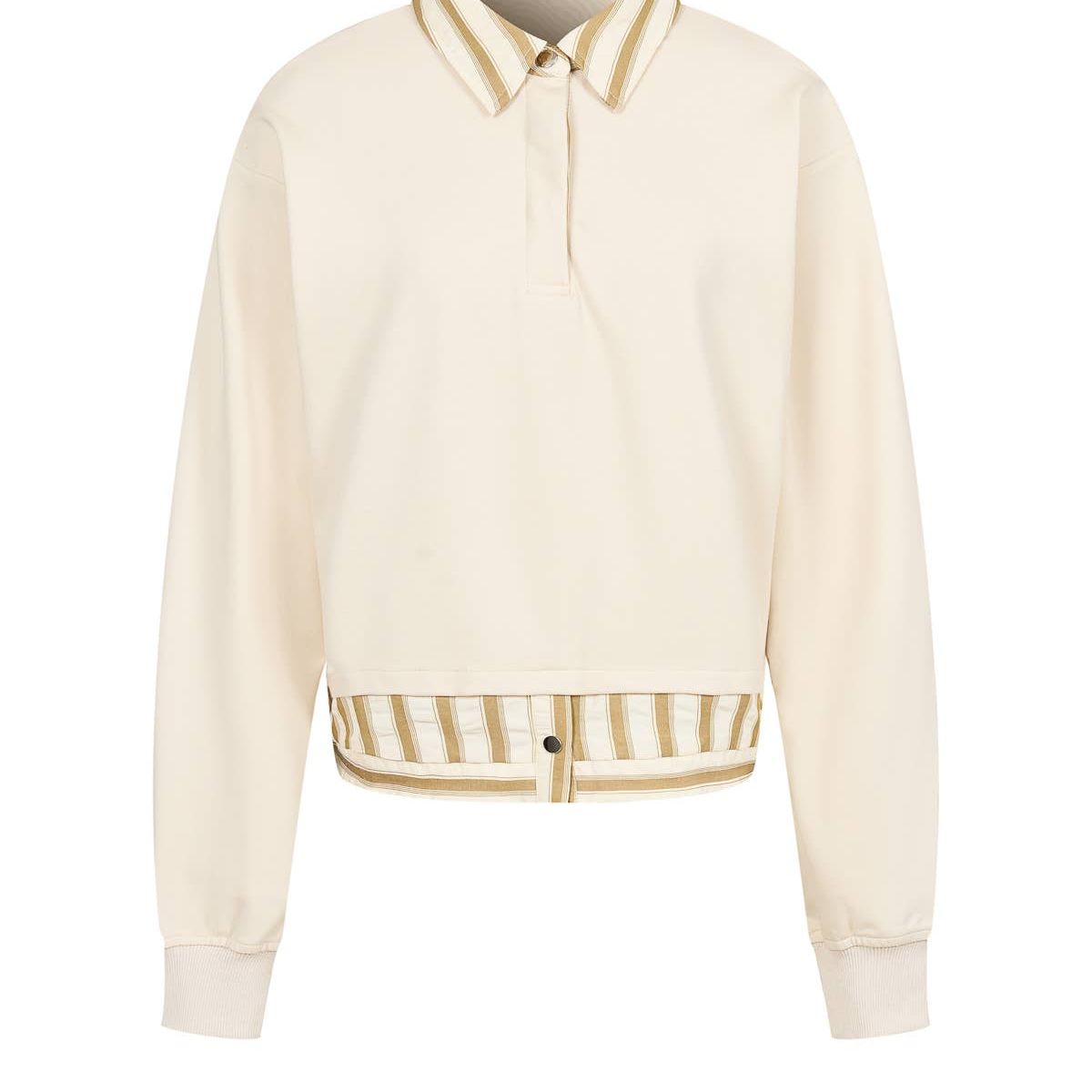 Anette Knit Collar Sweatshirt With Stripe Contrast