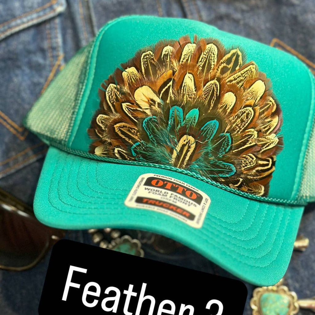 JADE FEATHER TRUCKER HAT