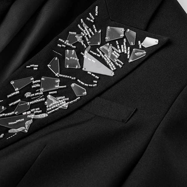Beaded Embellished Collar Blazer for Women