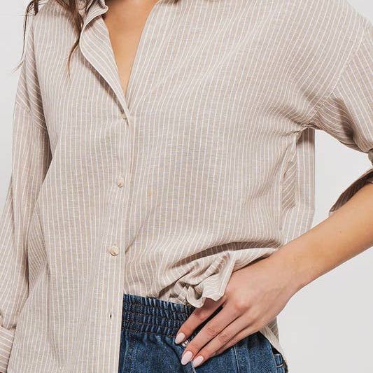 Timeless Pinstripe Cotton Blend Professional Shirt
