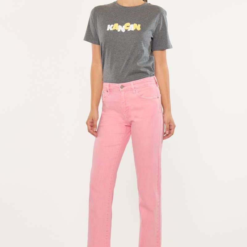 KanCan- Mid Rise Straight Pink