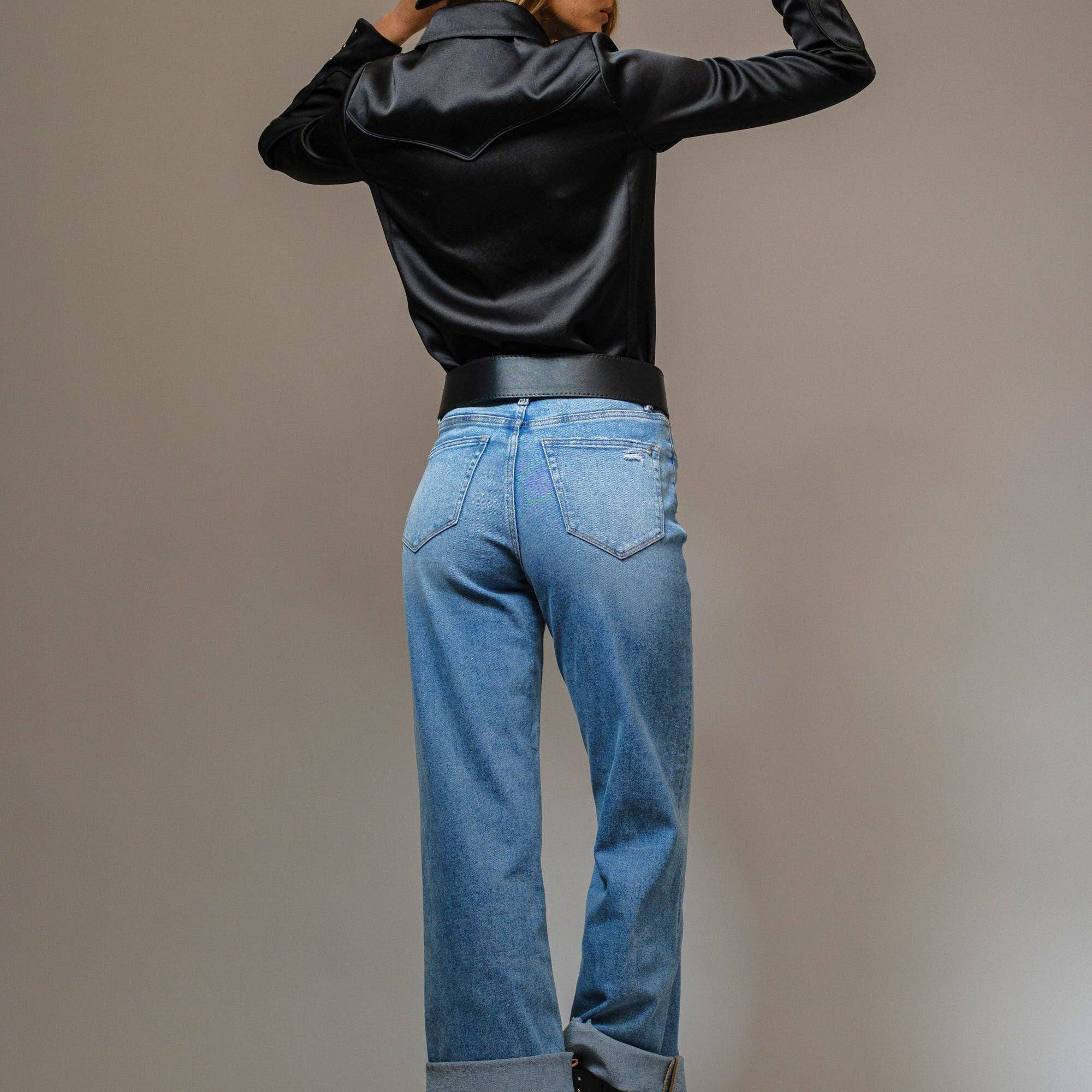 Satin Western Embroidered Snap Shirt