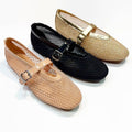 FISHNET MESH UPPER ROUND TOE BALLET FLAT