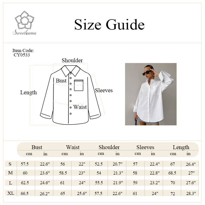 White Lapel Collar Botton Down Fit Daily Shirt