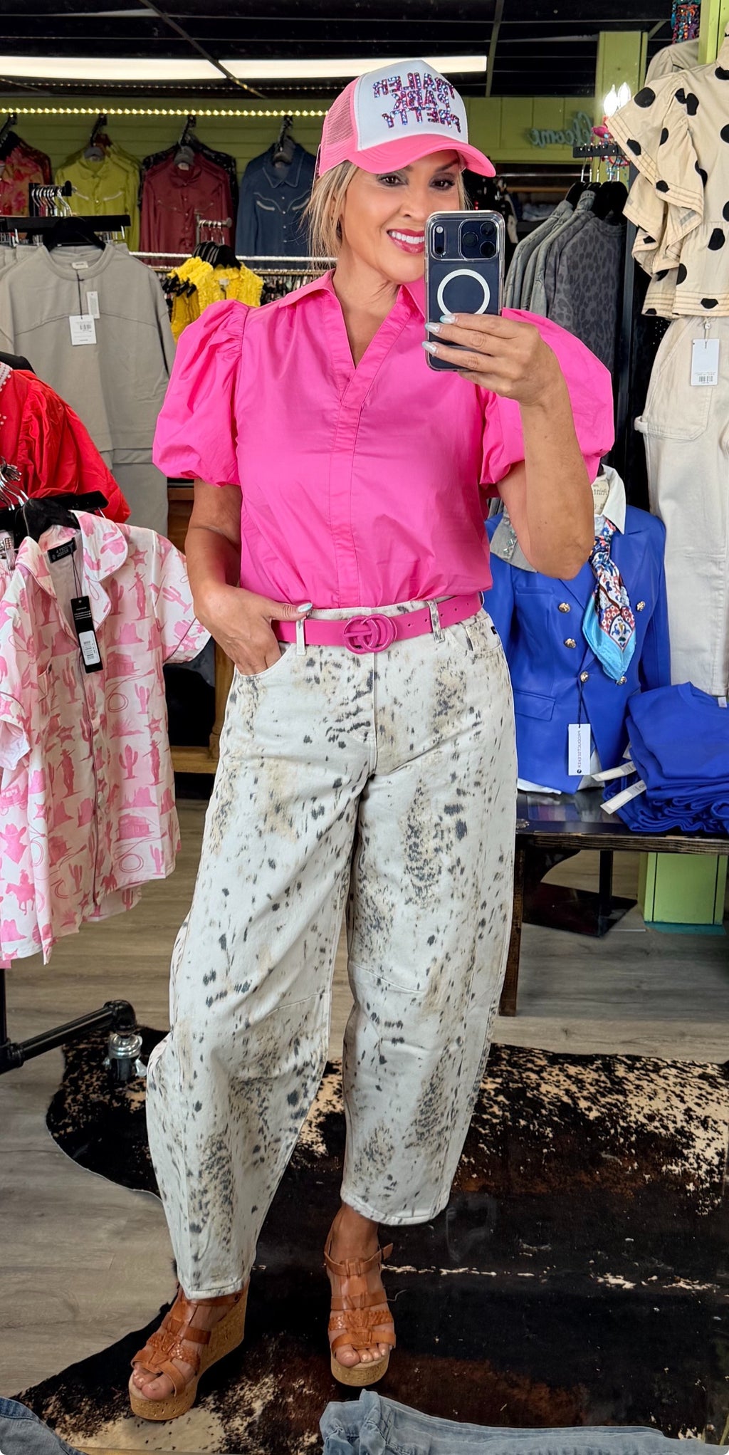Bubble Sleeve Blouse Top
