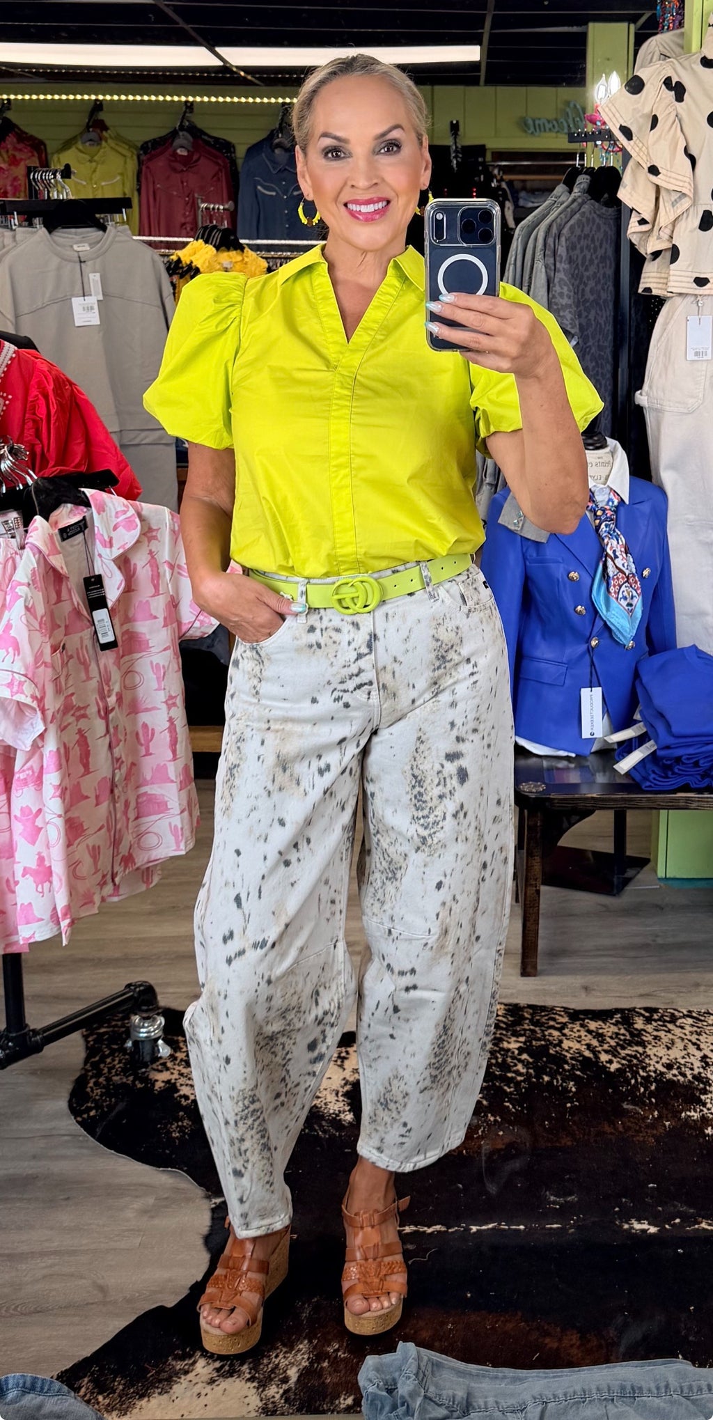 Bubble Sleeve Blouse Top