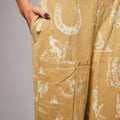 Western Motif Wide Leg Pants
