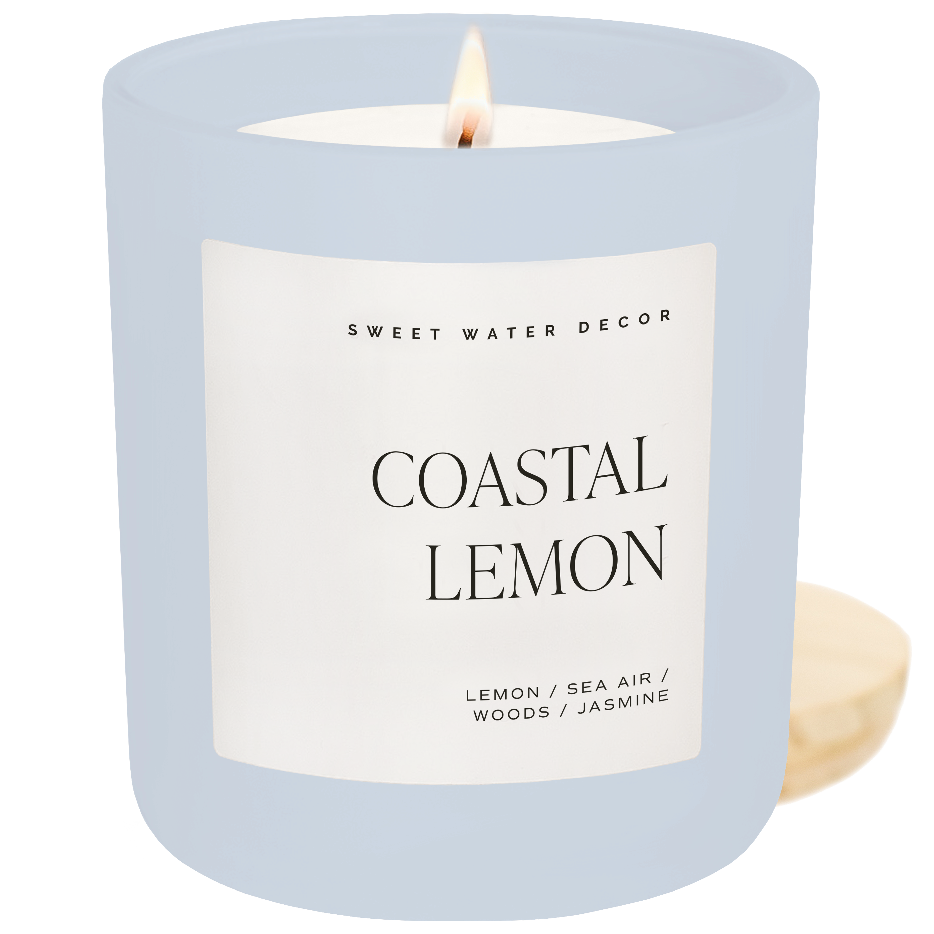 *NEW* Coastal Lemon 15 oz Soy Candle, Matte Jar - Home Decor