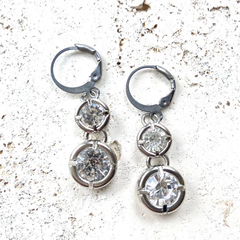 Crystal earrings boutique salon bridal jewelry sparkly spa