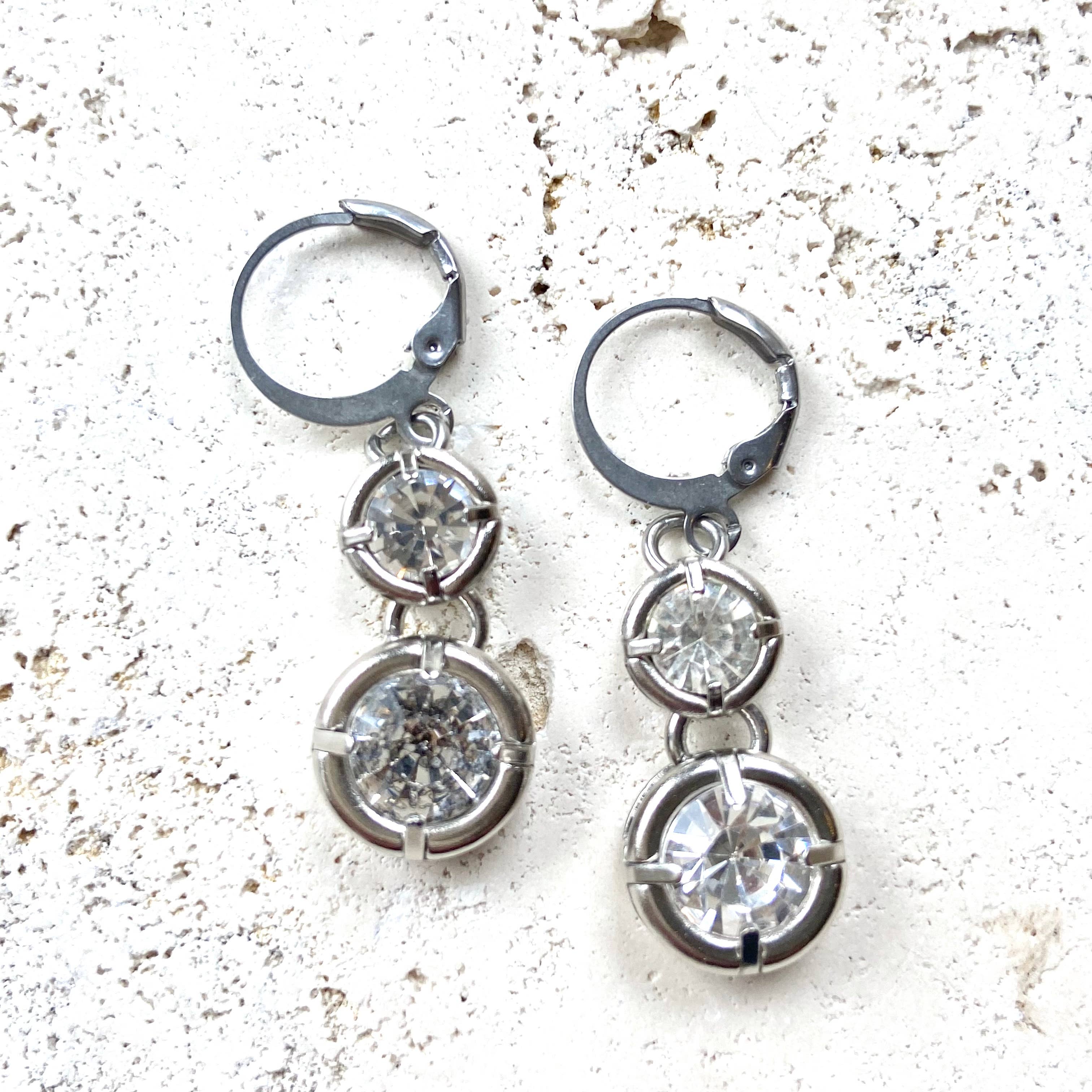 Crystal earrings boutique salon bridal jewelry sparkly spa