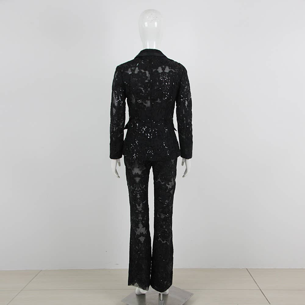 Glam Sequin Lace Suit: Business Meets Style