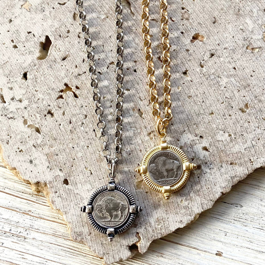 Buffalo coin necklace  Montana Colorado Idaho jewlery