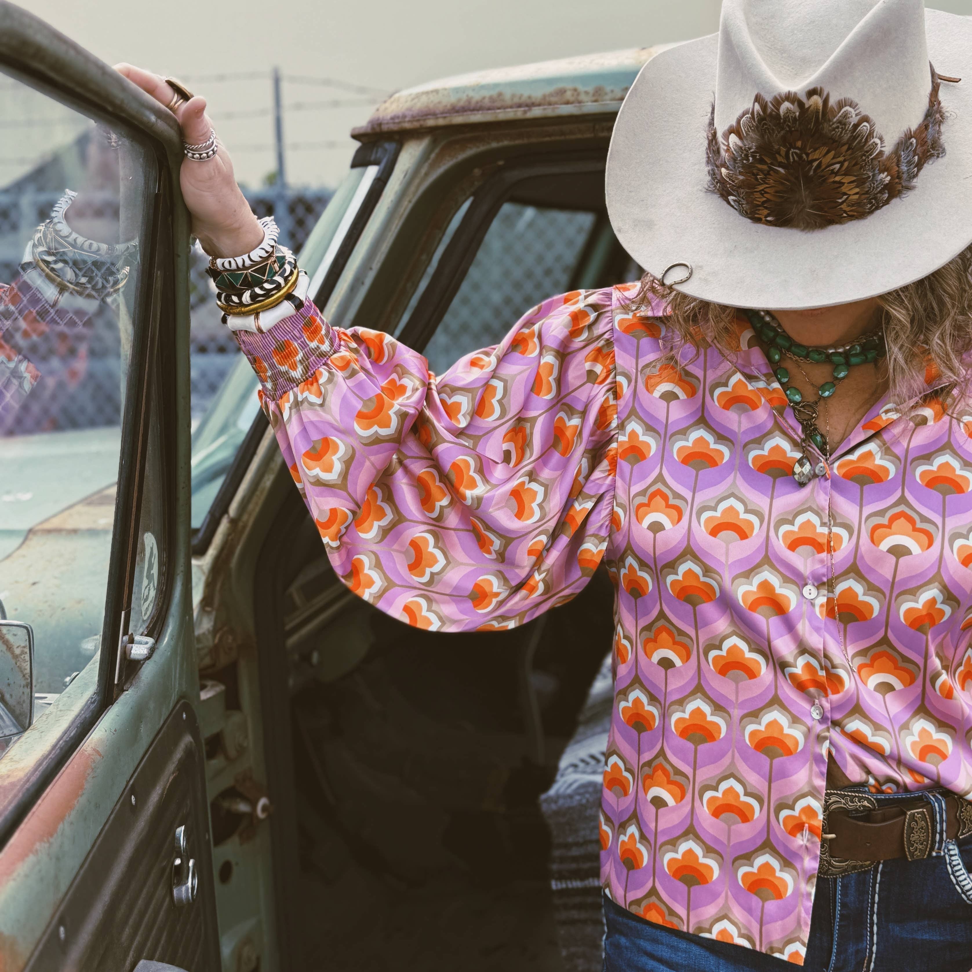 Room At The Top Balloon Sleeve Blouse