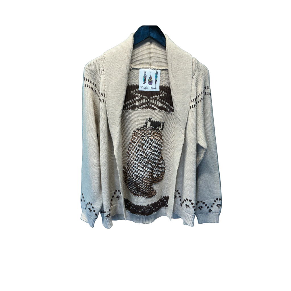 Horse Jacquard Shawl Knit Cardigan
