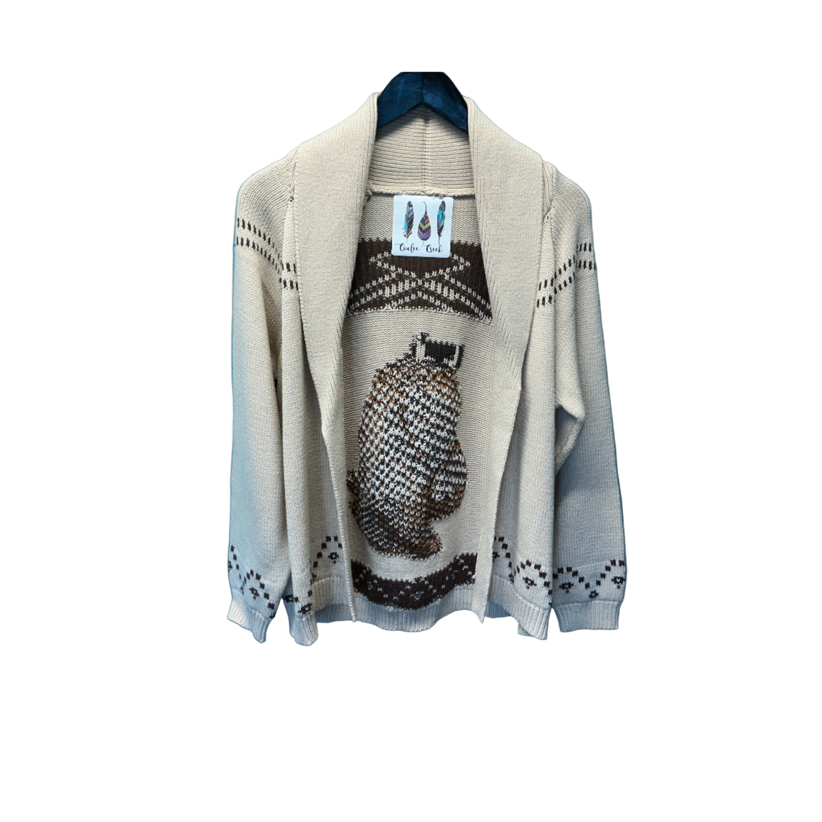 Horse Jacquard Shawl Knit Cardigan