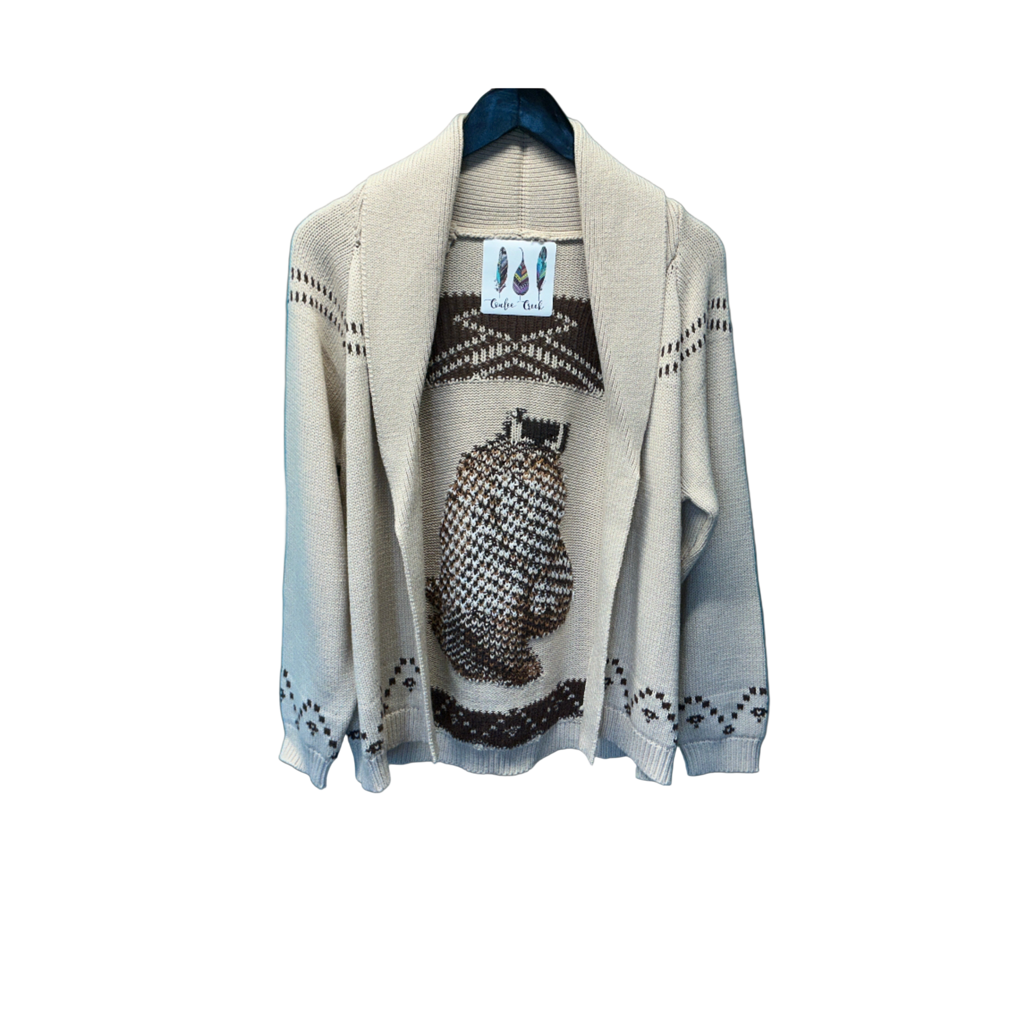 Horse Jacquard Shawl Knit Cardigan