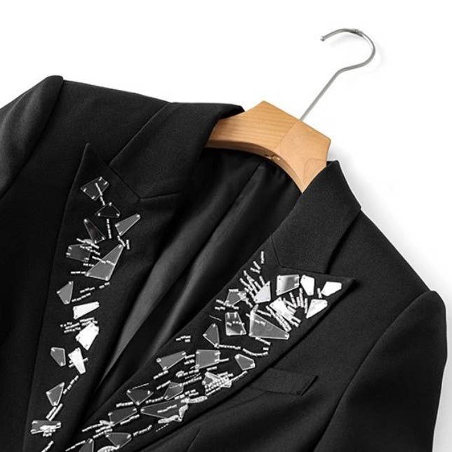 Beaded Embellished Collar Blazer for Women
