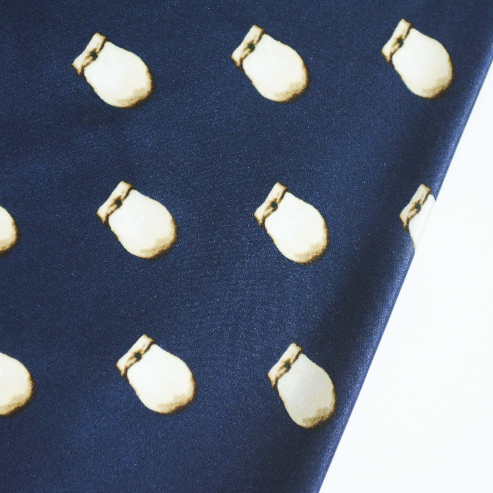 Elk Ivory Silk Scarf - Navy