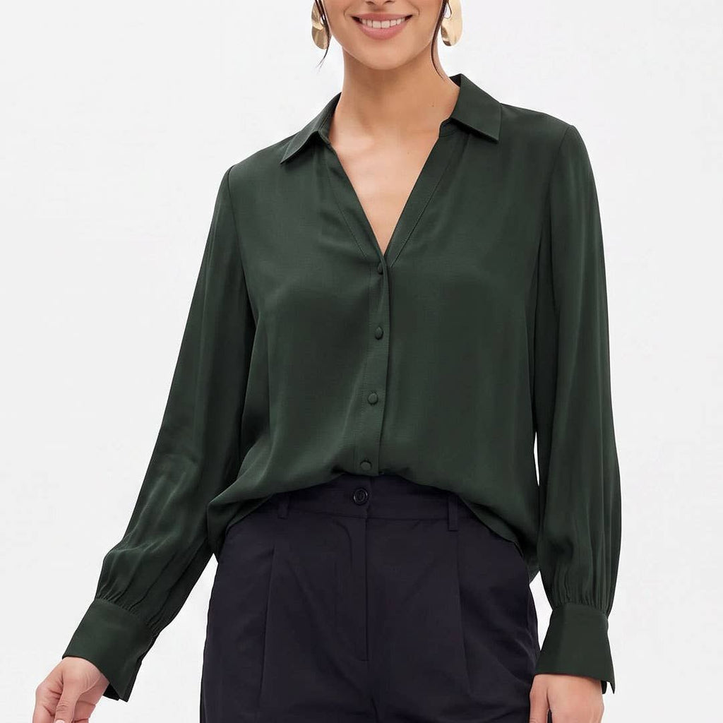 Neck Shirt With Open Seam Sleeve