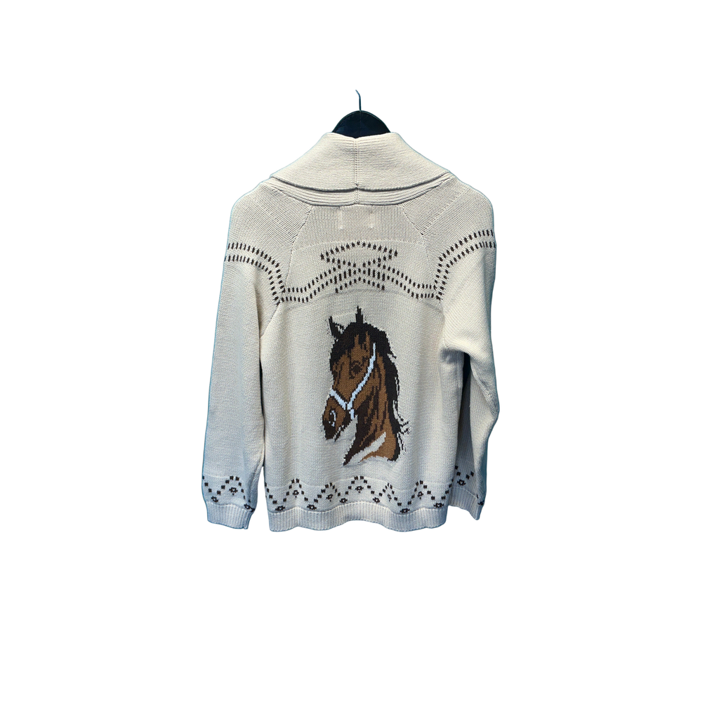 Horse Jacquard Shawl Knit Cardigan