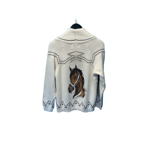 Horse Jacquard Shawl Knit Cardigan